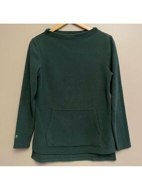 Dudley Stephens Fleece Green Sweater Kangaroo Pocket Small